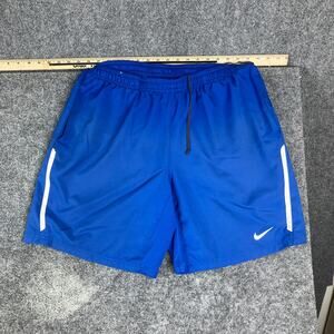 Nike Dri-Fit Shorts Mens Size L Blue Stretch Athletic Training Lightweight Gym